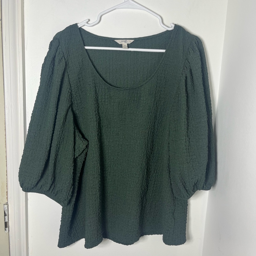 Terra & Sky Dark Green Blouse